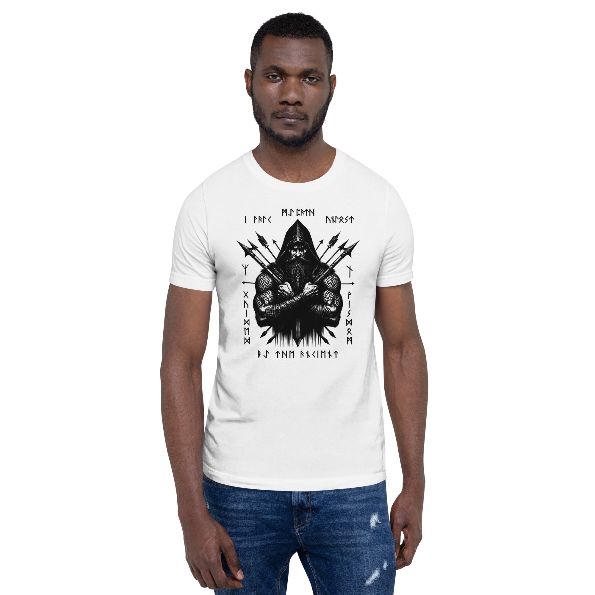 Viking Valor - Valhalla Norse Apparel Black White Short-Sleeve Unisex T-Shirt