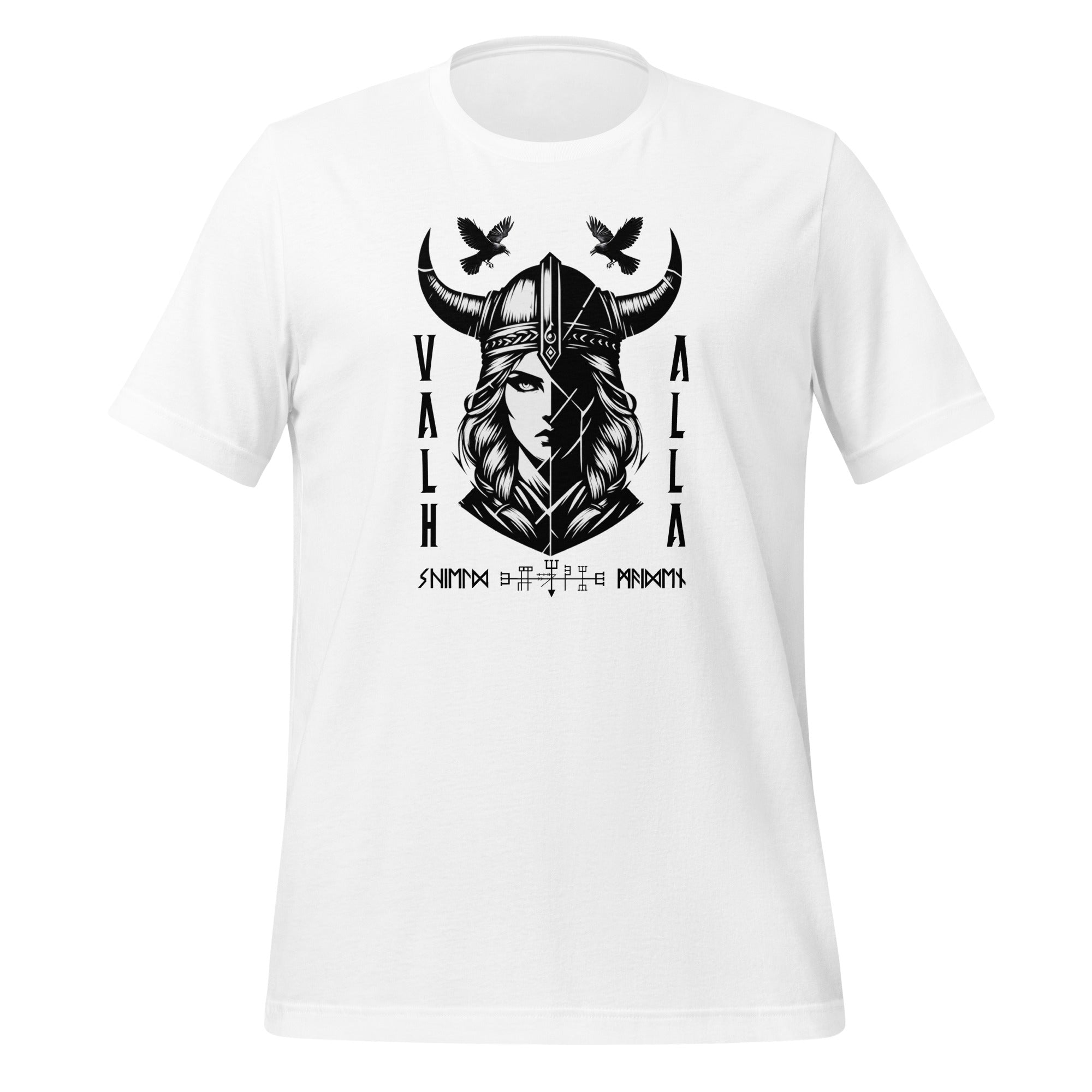 Viking Norsewoman - Valhalla Apparel Black White Design Short-Sleeve Unisex T-Shirt