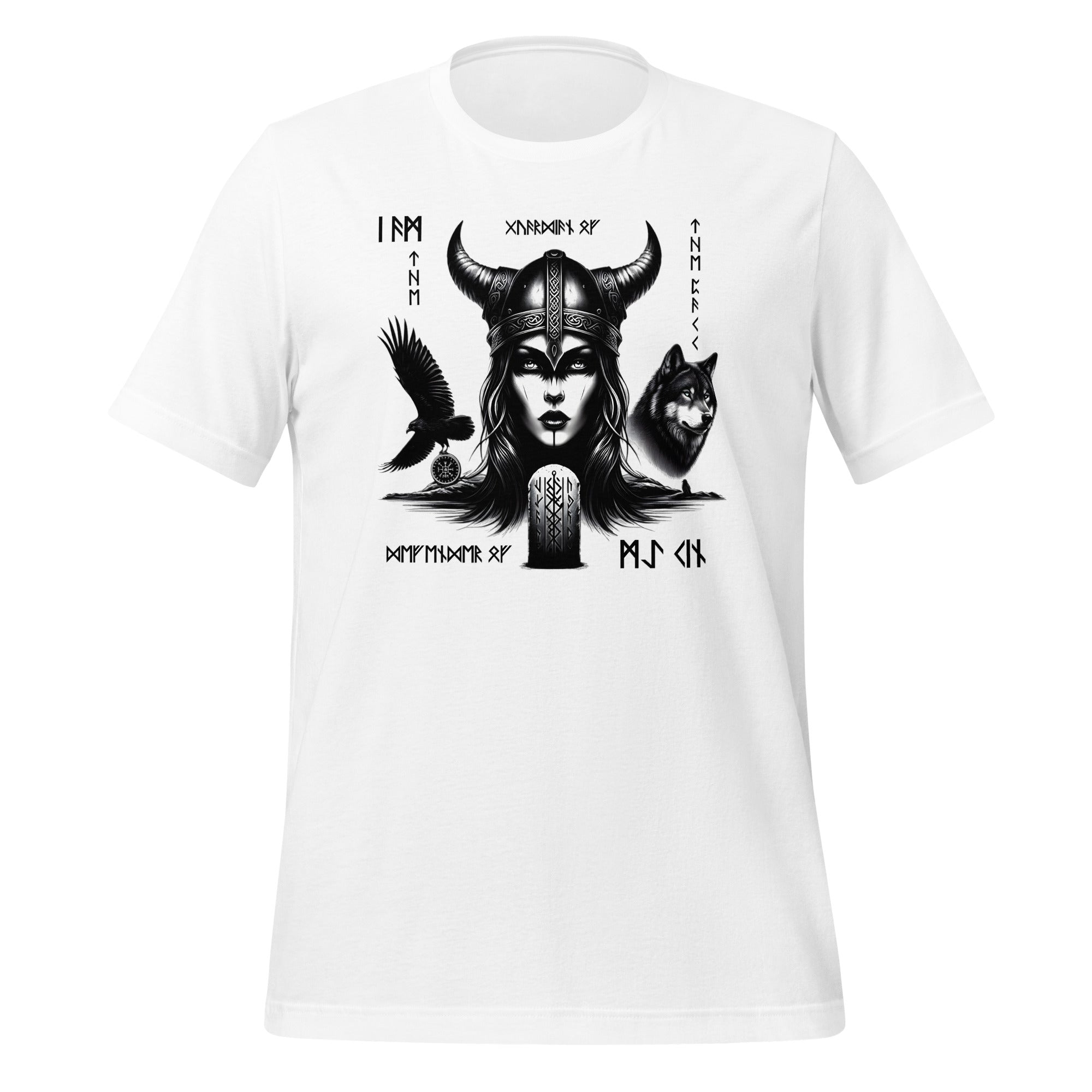 Viking Guardian - Valhalla Norse Apparel Black White Design Short-Sleeve Unisex T-Shirt