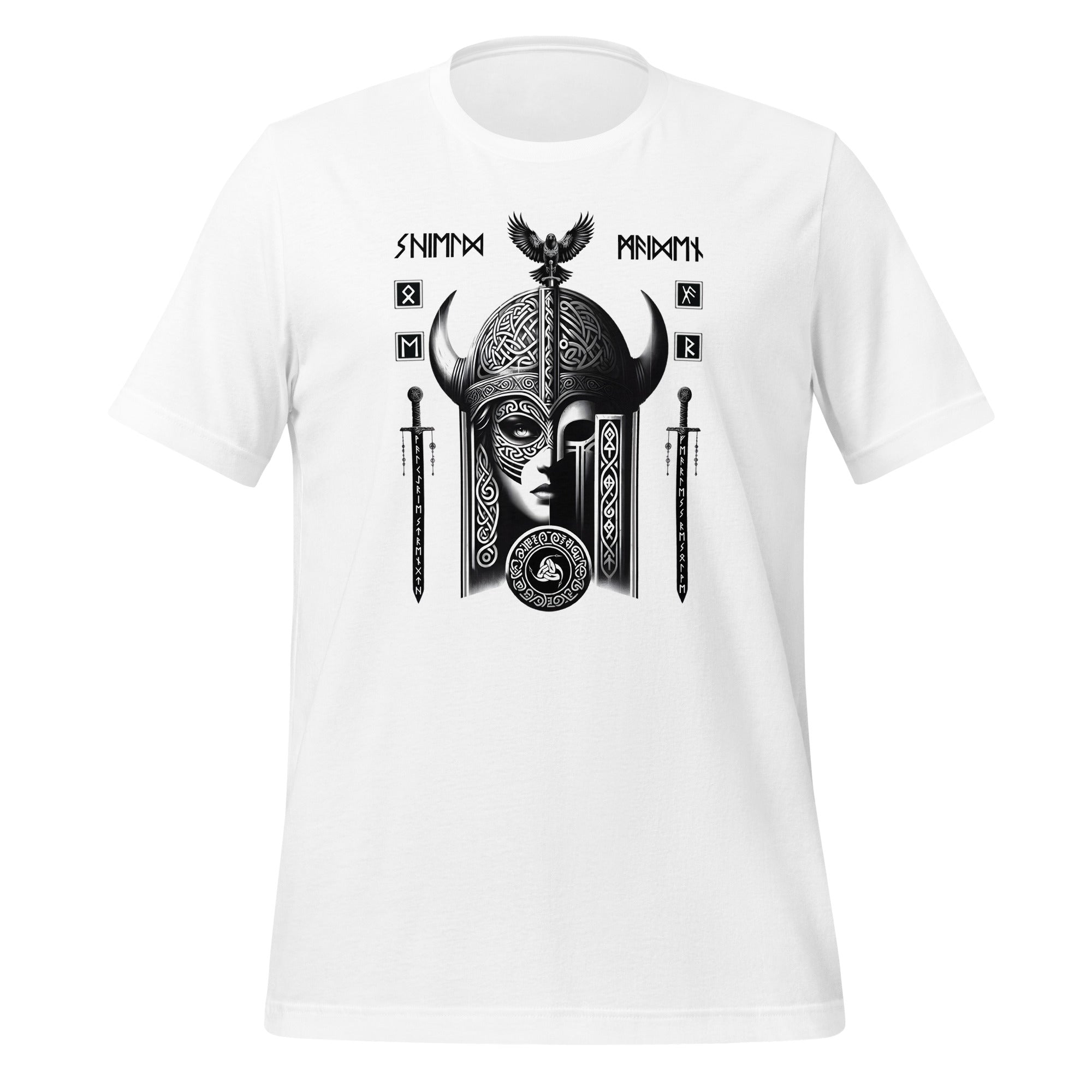 Viking Shield - Valhalla Norse Apparel Black White Design Short-Sleeve Unisex T-Shirt