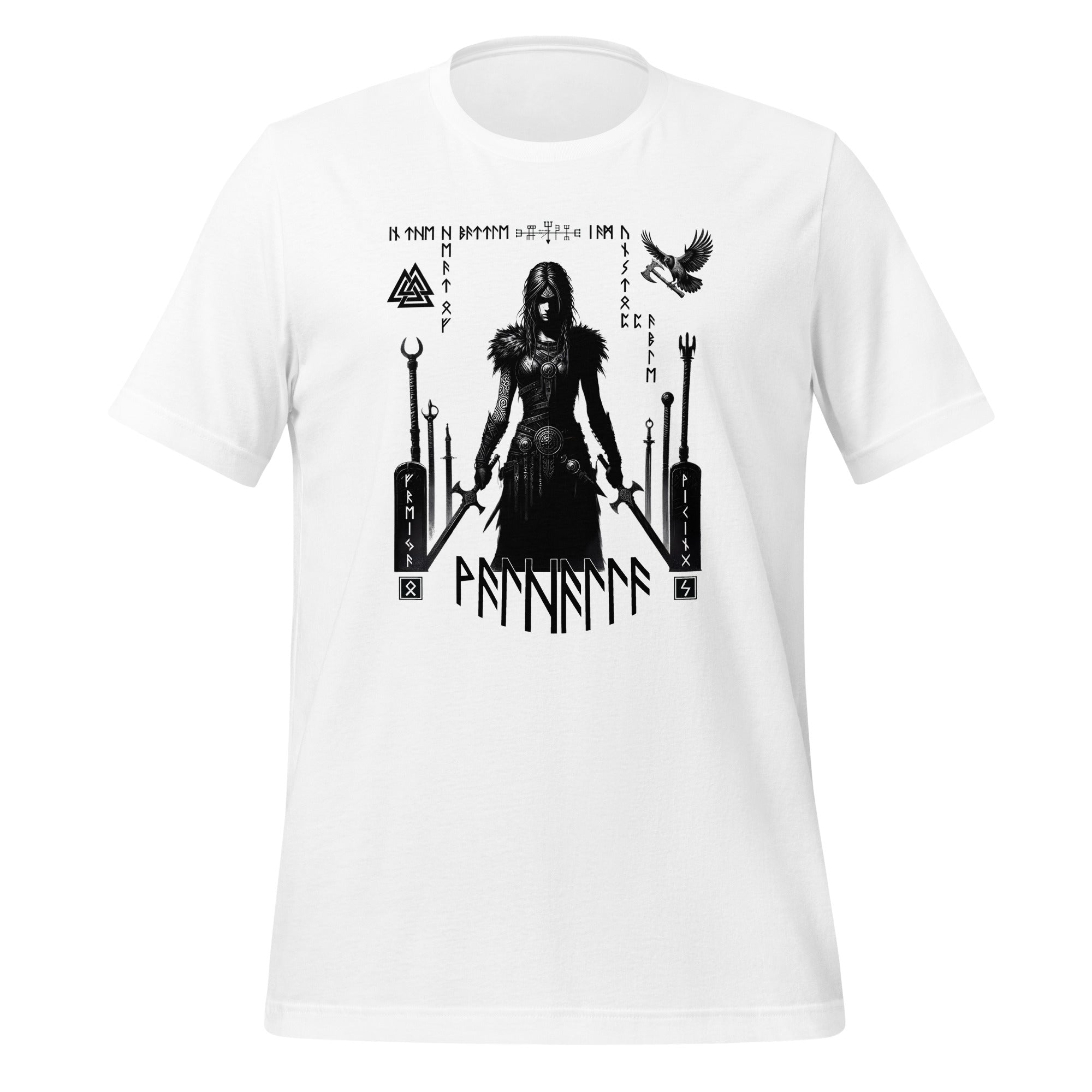 Viking Braveheart - Valhalla Norse Apparel Black White Design Short-Sleeve Unisex T-Shirt