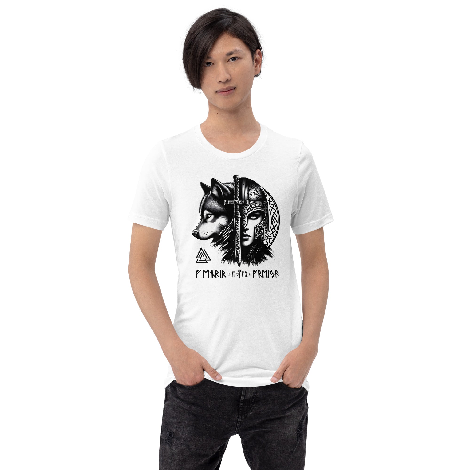 Viking Wolfsbane - Valhalla Norse Apparel Black White Design Short-Sleeve Unisex T-Shirt