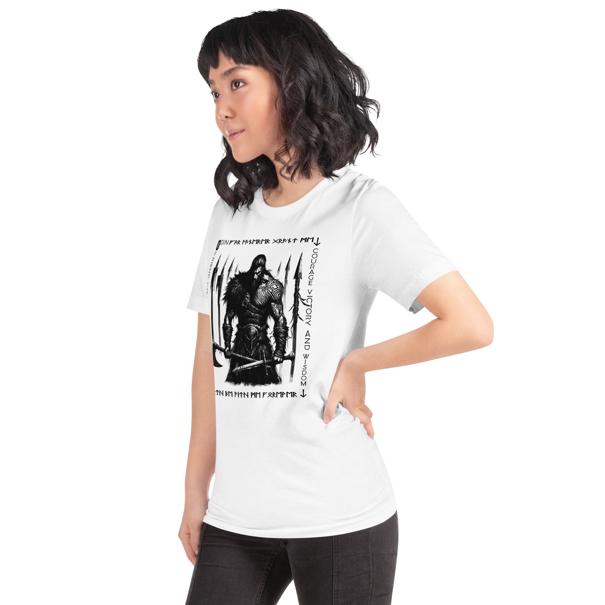 Viking Wanderer - Valhalla Apparel Black White Short-Sleeve Unisex T-Shirt