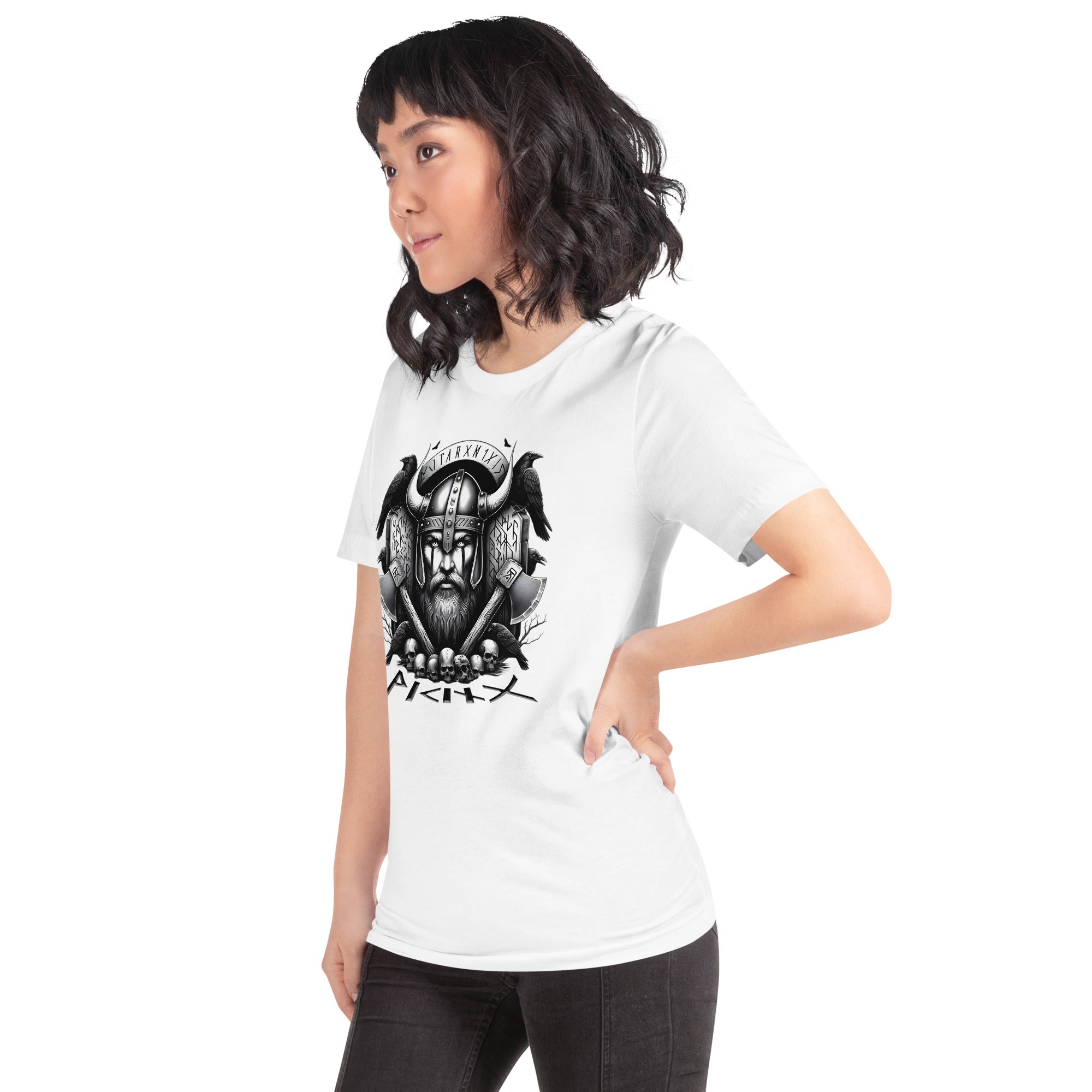 Viking Rememberance - Valhalla Norse Apparel Black White Short-Sleeve Unisex T-Shirt