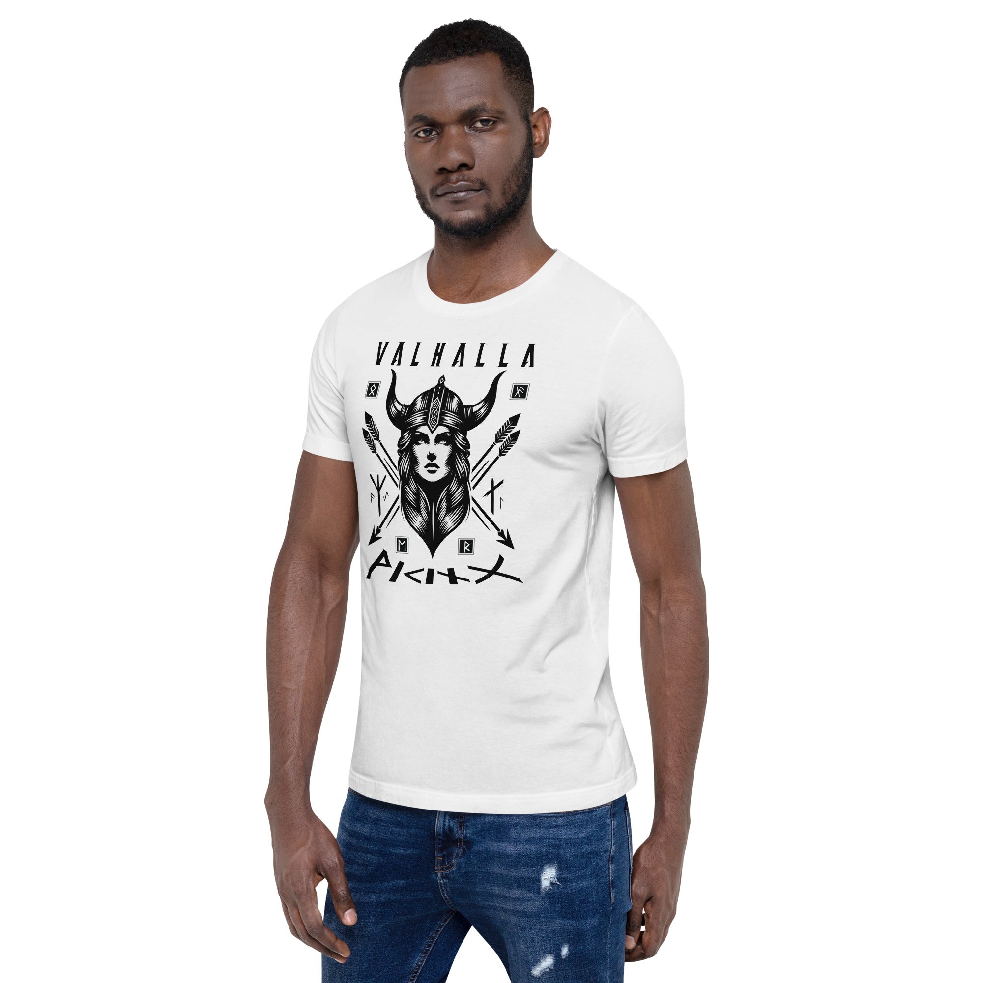 Viking Glory - Valhalla Norse Apparel Black White Short-Sleeve Unisex T-Shirt