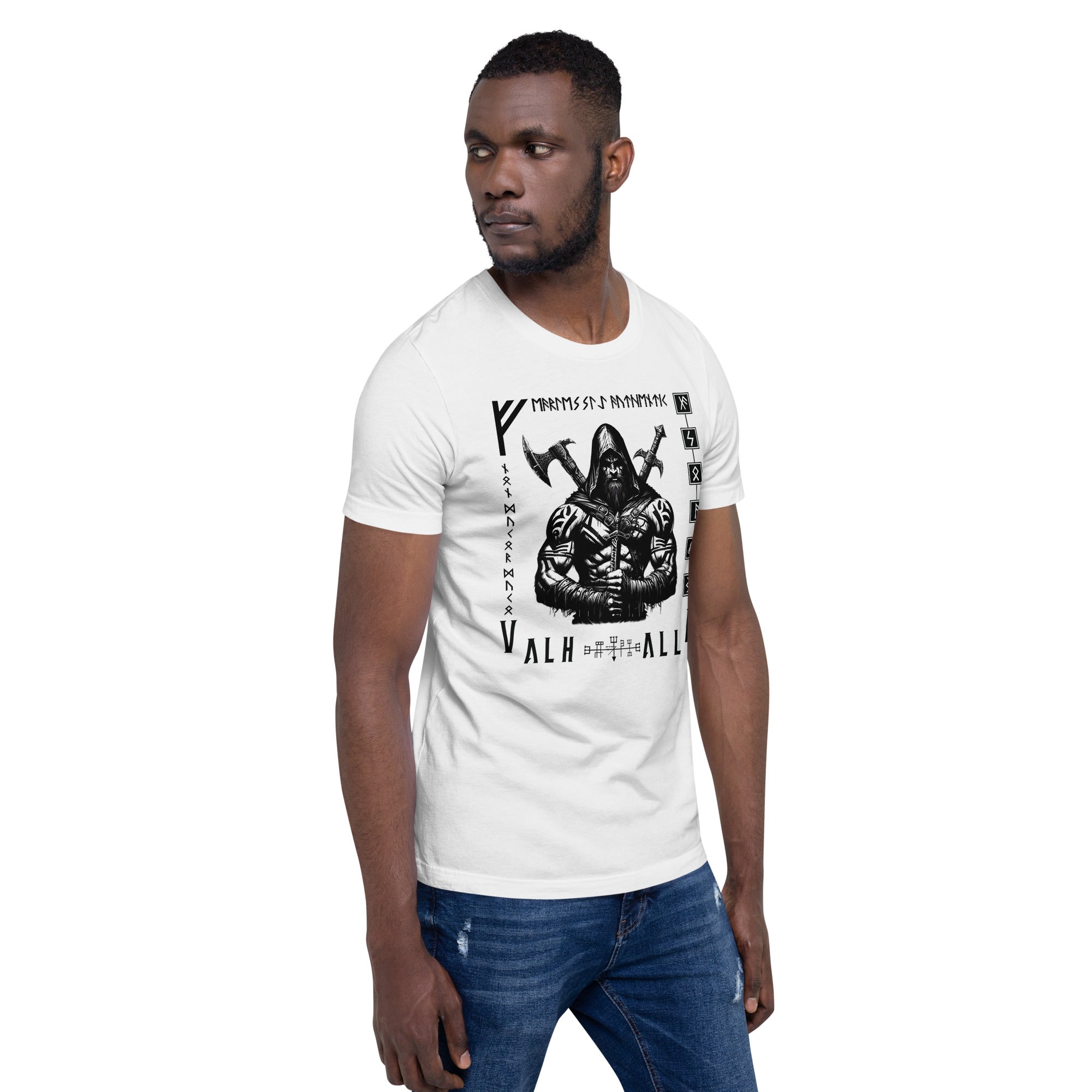 Viking Leader - Valhalla Norse Apparel Black White Short-Sleeve Unisex T-Shirt