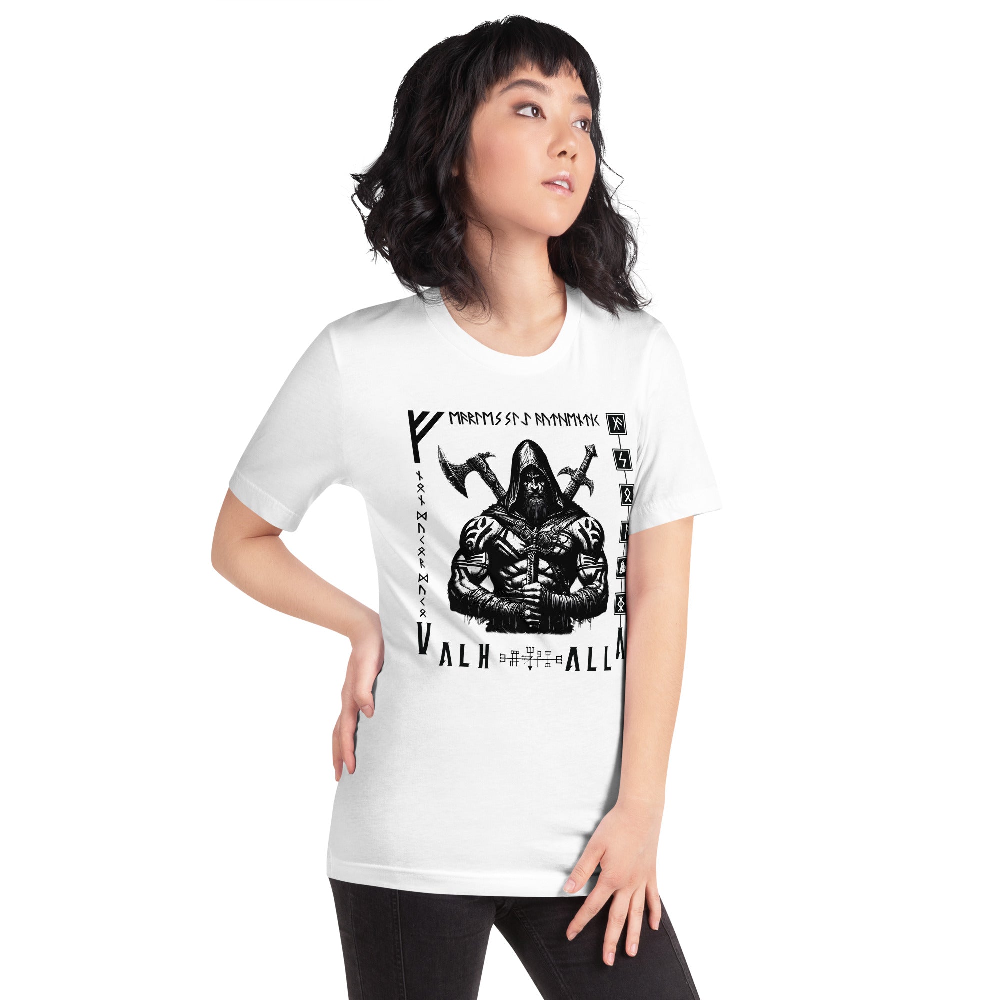 Viking Leader - Valhalla Norse Apparel Black White Short-Sleeve Unisex T-Shirt