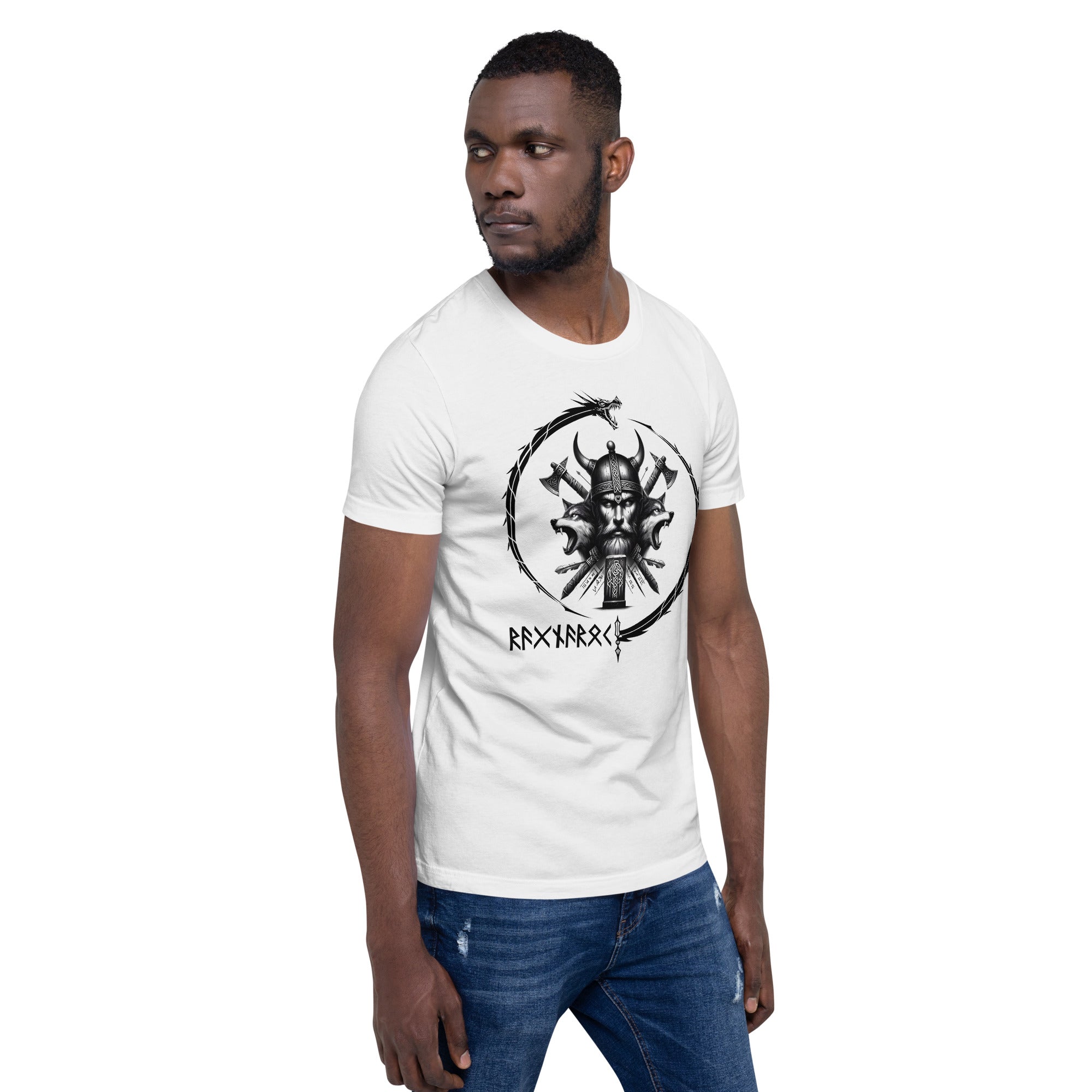 Viking Fury - Valhalla Norse Apparel Black White Short-Sleeve Unisex T-Shirt