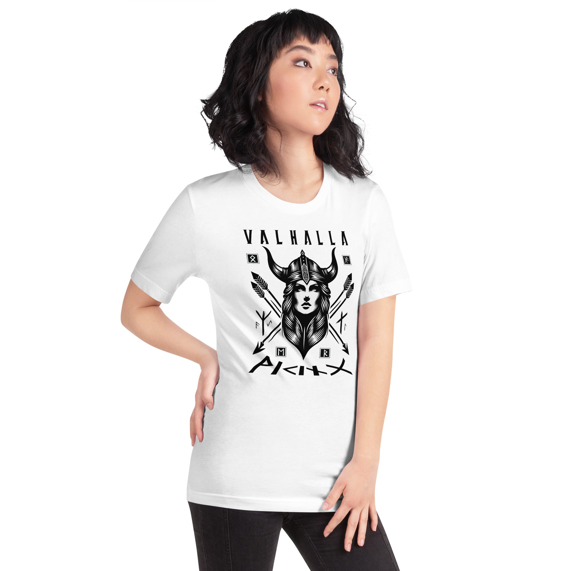 Viking Glory - Valhalla Norse Apparel Black White Short-Sleeve Unisex T-Shirt