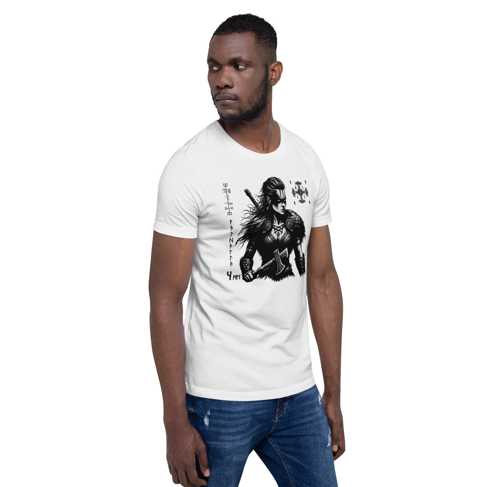 Viking Wrath - Valhalla Norse Apparel Black White Design Short-Sleeve Unisex T-Shirt