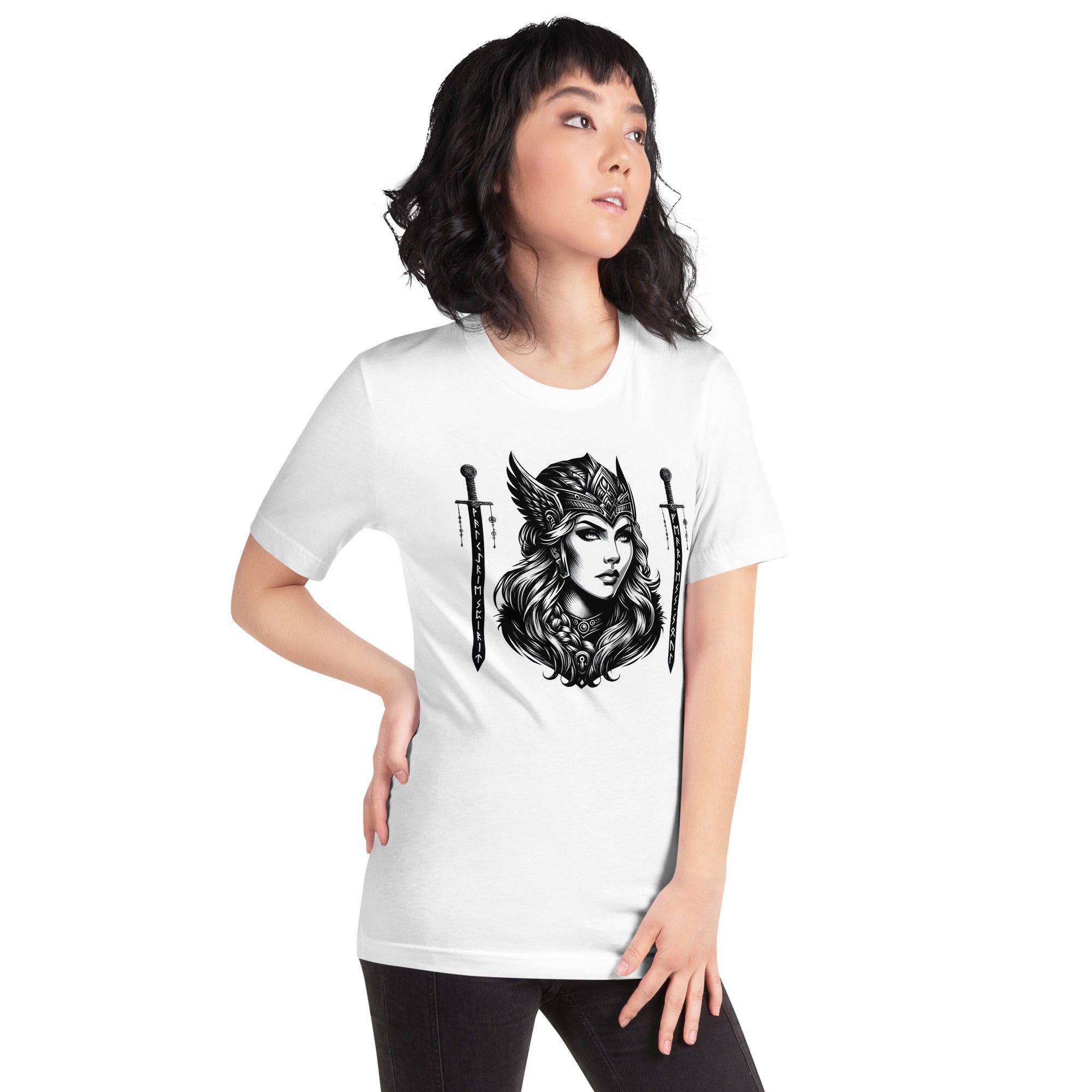 Viking Fearless - Valhalla Norse Apparel Black White Design Short-Sleeve Unisex T-Shirt