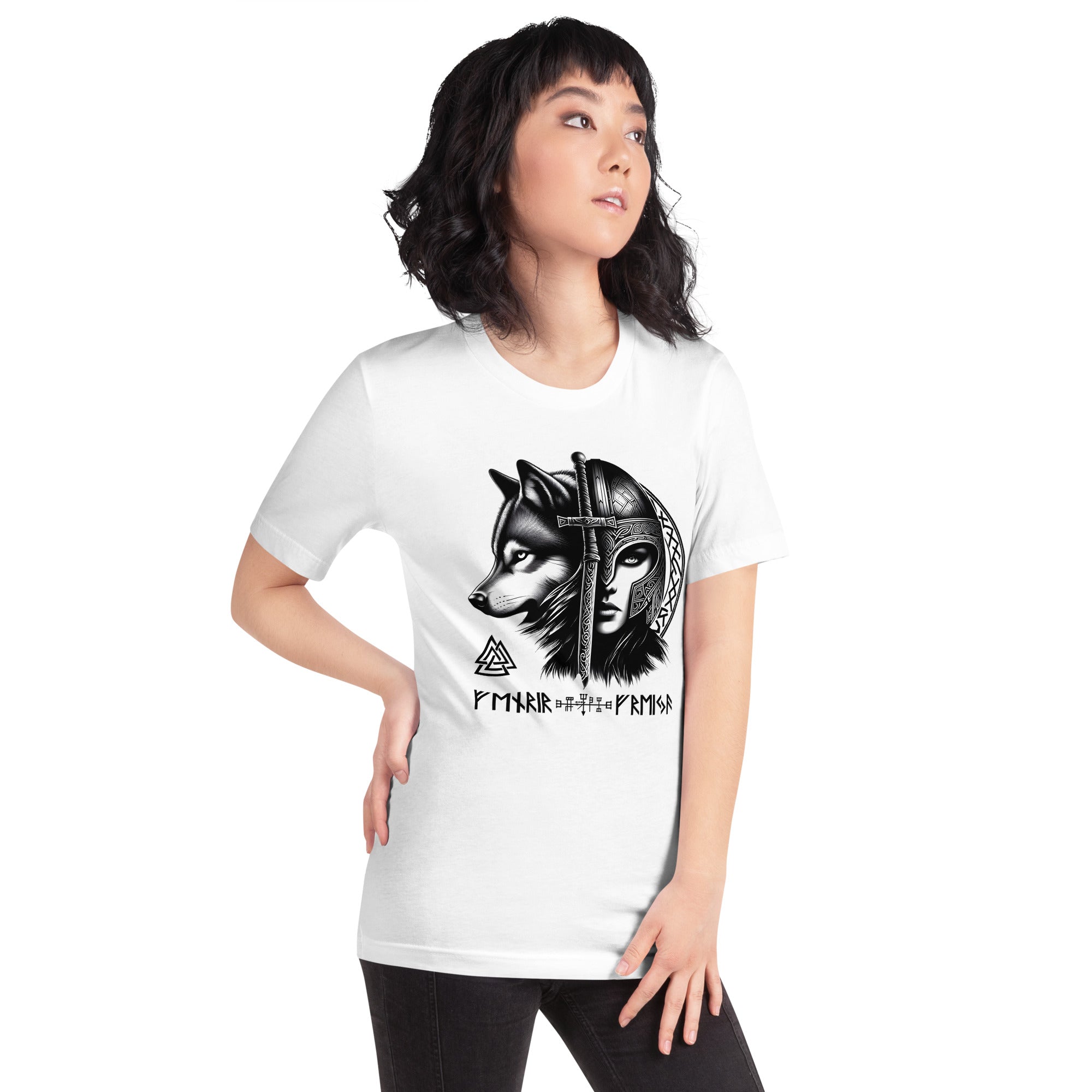 Viking Wolfsbane - Valhalla Norse Apparel Black White Design Short-Sleeve Unisex T-Shirt