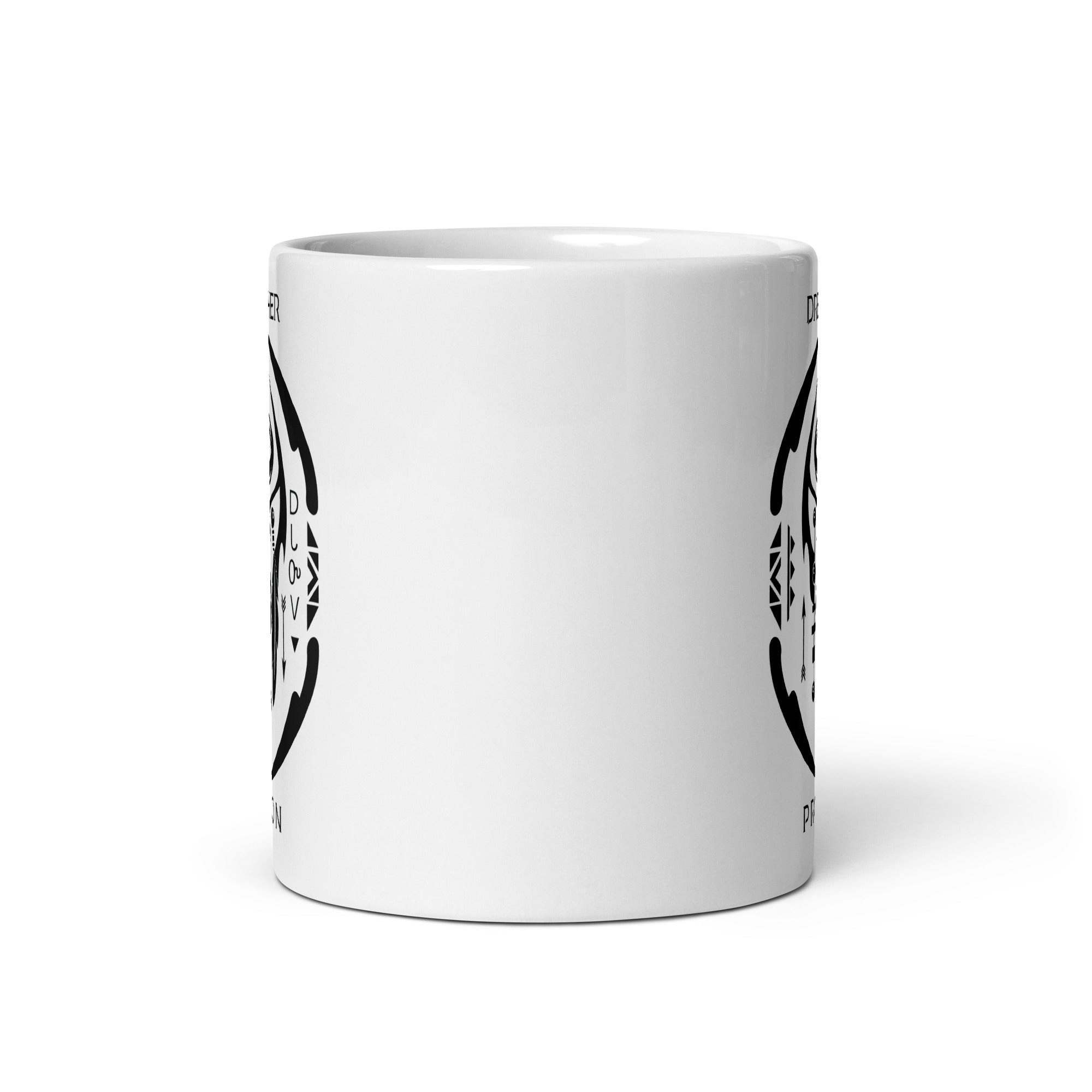 White Glossy 'Buffalo Spirit’ Dreamcatcher Talisman Inspired Design Mug